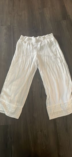 Beautiful Flowy Gauze White Pants