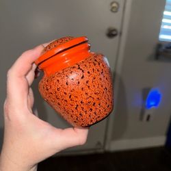 lacquered wood jar with lid