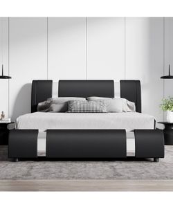 Brand new queen size bed frame faux leather