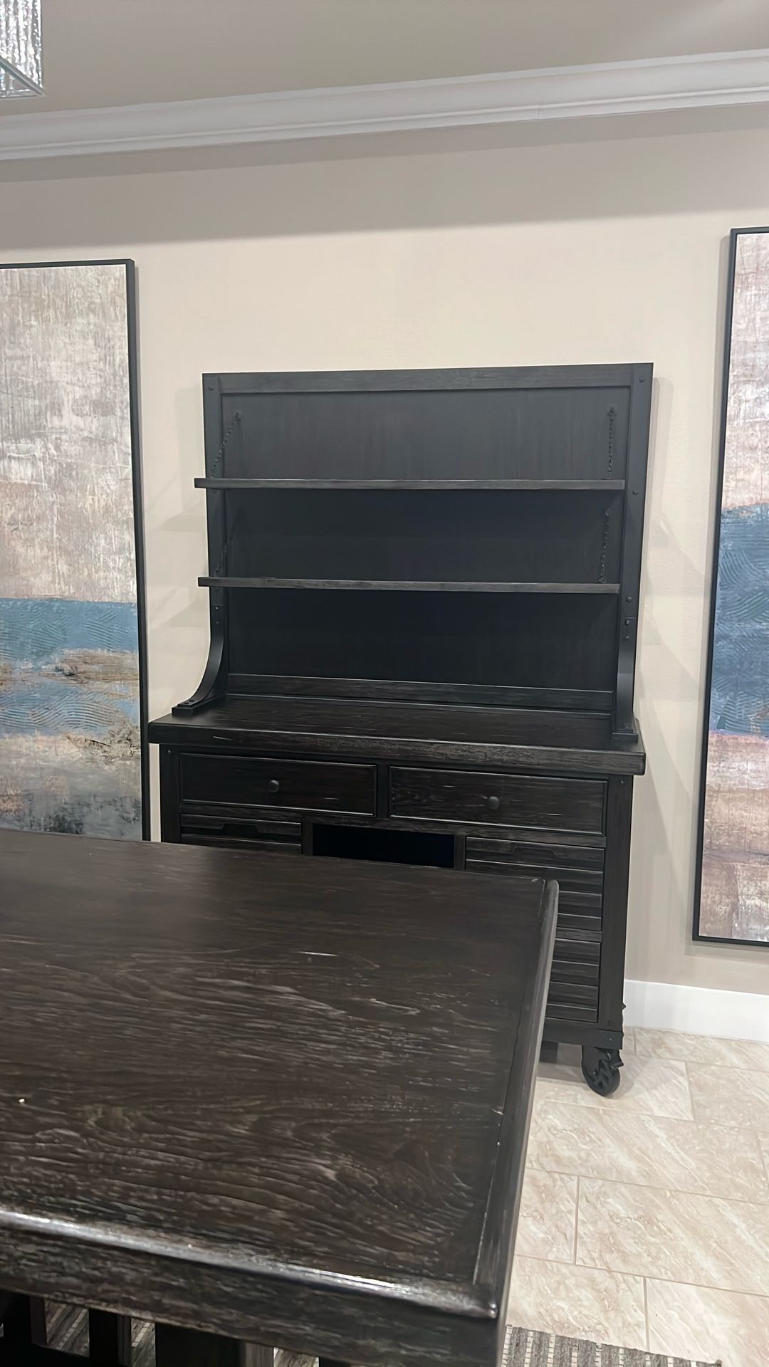 Dining Room Pub Style Set With 4 Stools & Bench, With...
