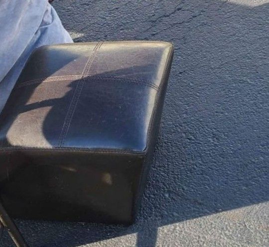 Small Leather Ottoman