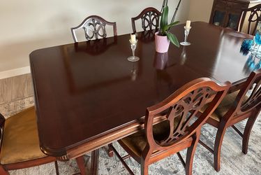 Wood Table With 6 Chairs