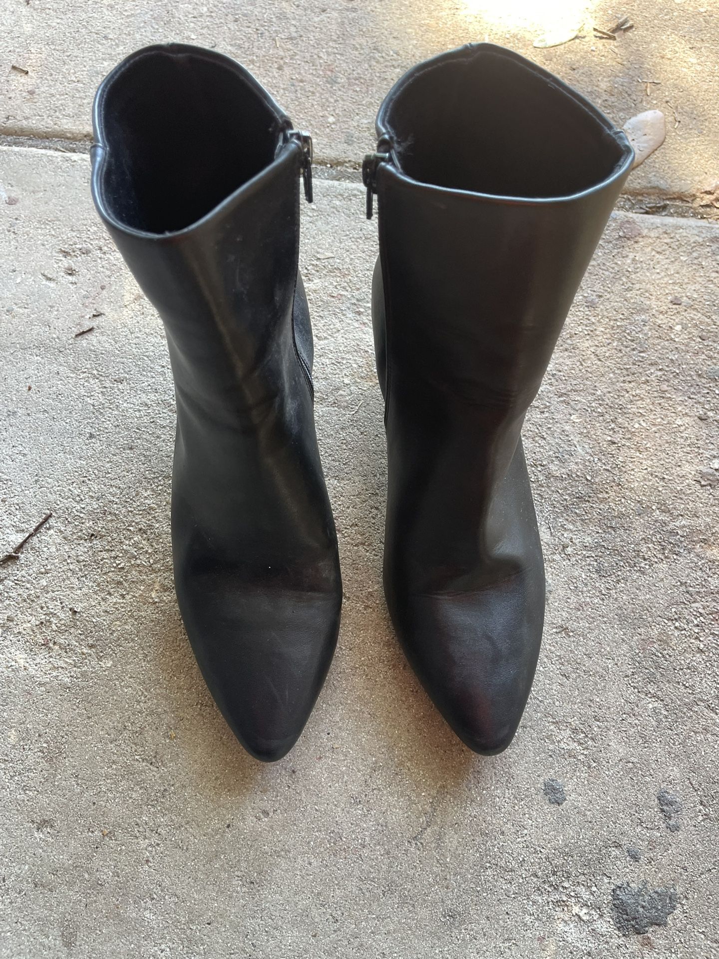 Black Leather Ankle Boots