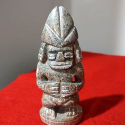 HandMade Soapstone Reproduction of the Mesoamerican Fertility God;4.5 inches Tall;6.16 oz.