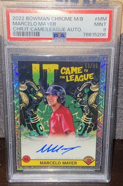 2022-23 Bowman Chrome Marcelo Mayer Mojo It Came To The League Case Hit Auto /99  PSA 9