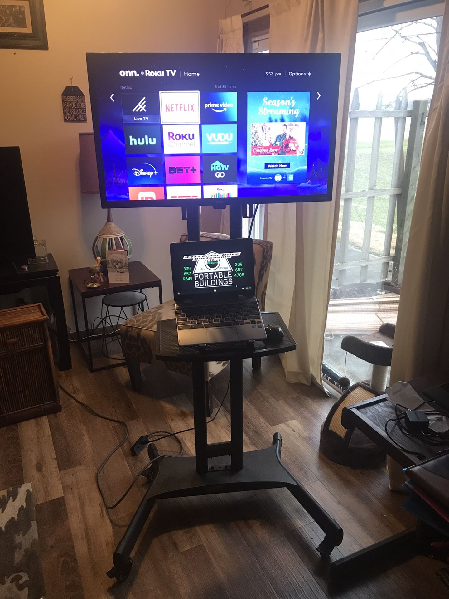 Tv Stand With Computer Stand On Rollers