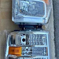 08-21 Ford E-150-E-250 E-350SD E-450SD F-650 F-750 Headlights Luces Focos Micas Faros Faroles Headlamps 