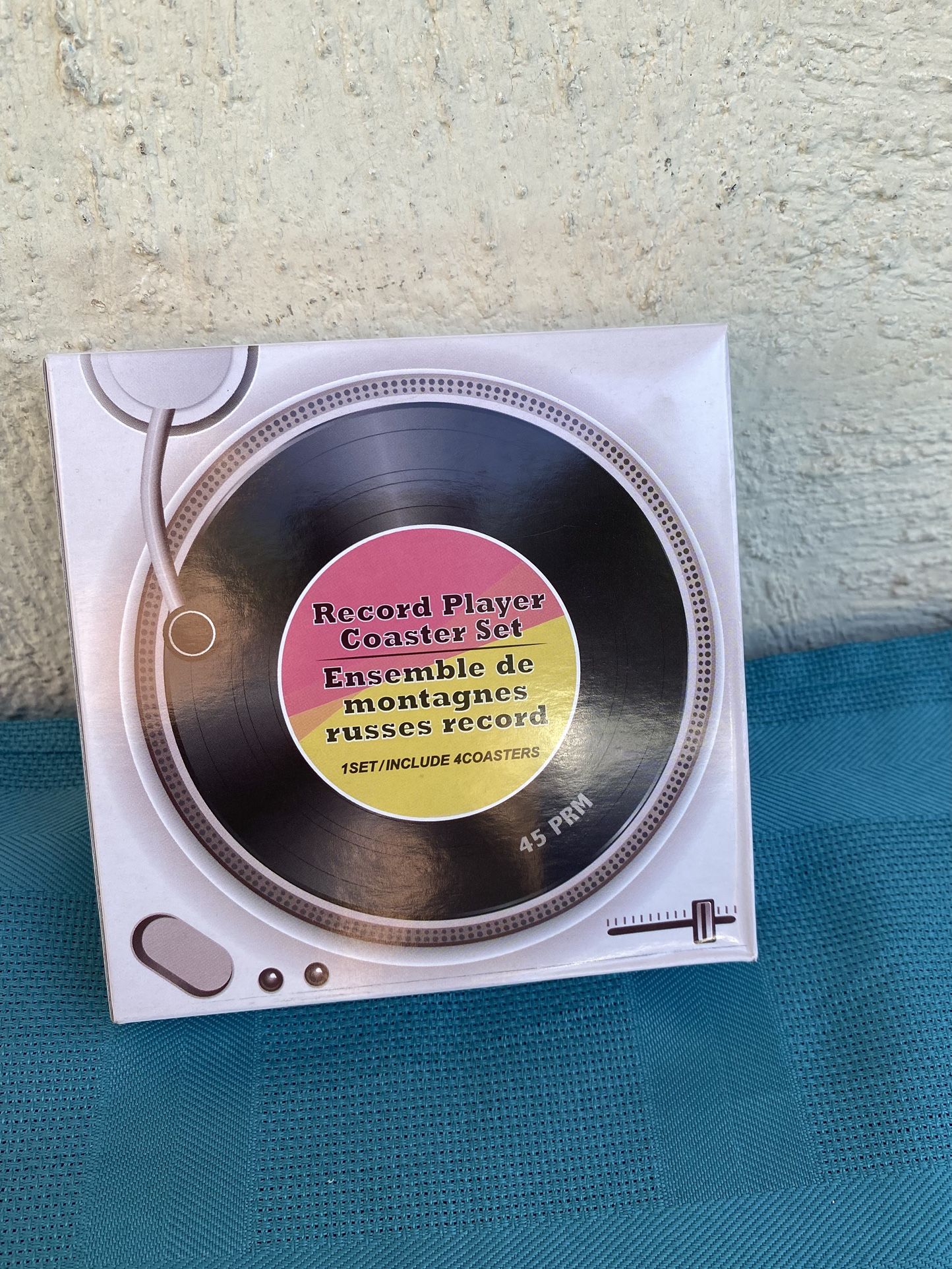 Vinyl Record Player Turn Table Coaster Set 