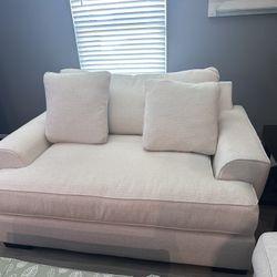 Macy's Ainsley Fabric Loveseat and chair in Sugarshack Ivory $350 OBO pick up only