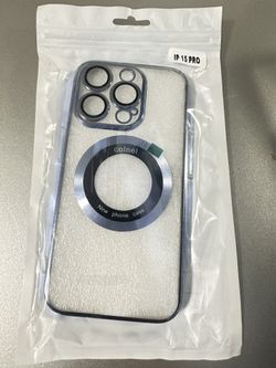 Clear and Silver Iphone 15 pro case