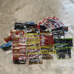 40+ Packages Lot  Of  Fishing Soft Baits Lures Salt Fresh YUM ZOOM RAGE TAIL