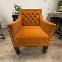 Velvet Orange Upholstery Chair