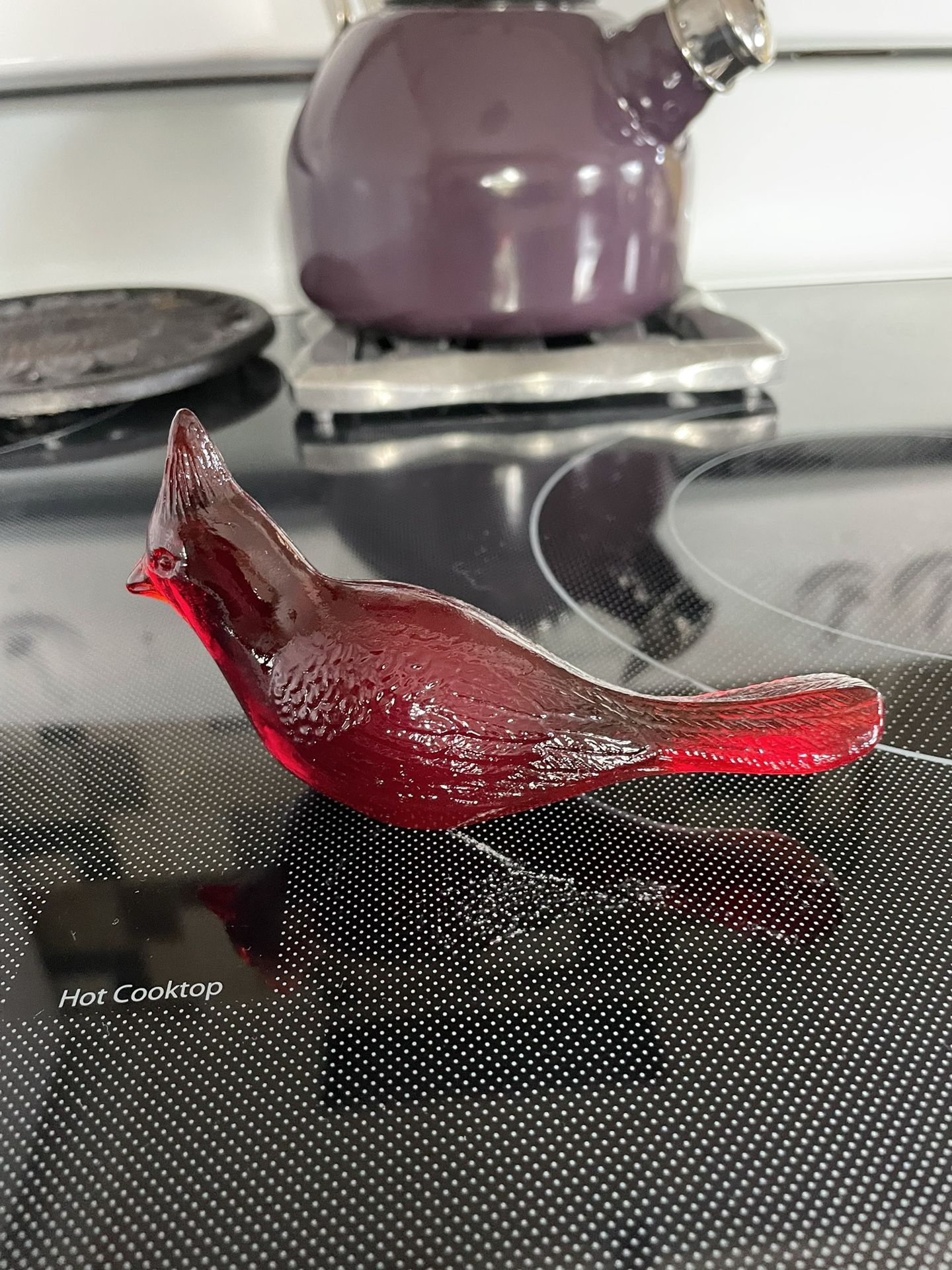 Vintage Glass Art Red Cardinal