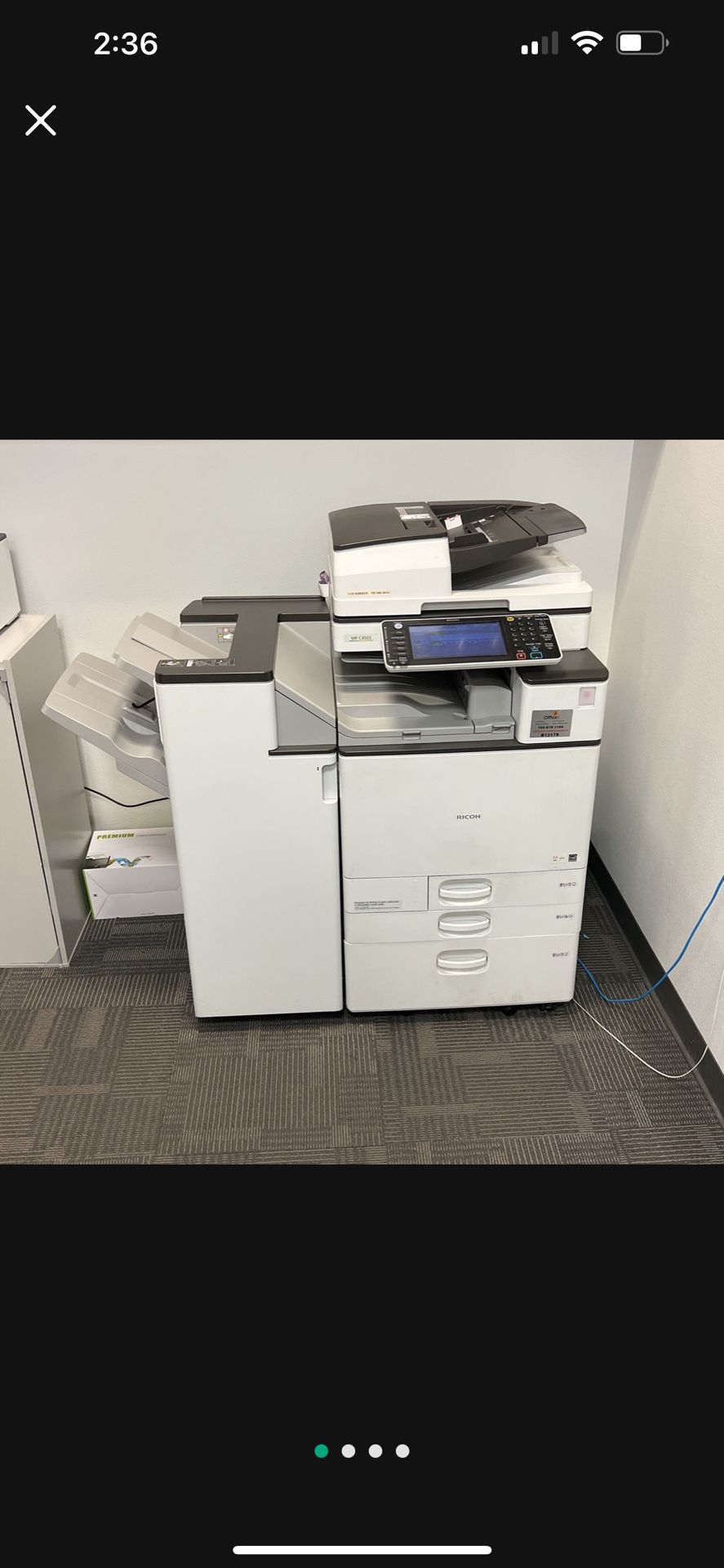 Ricoh MPC4503 Printer With Sorter/Stapler/holepunch/ Fast Scan DS/ Fax