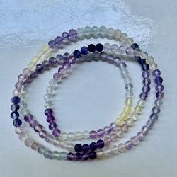 fluorite Diamond-cut Mini Beads Bracelet/ Necklace 