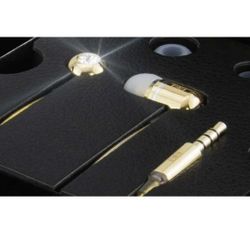 Limited edition BASSBUDS 24 Carat Gold Earphones with SWAROVSKI Crystals