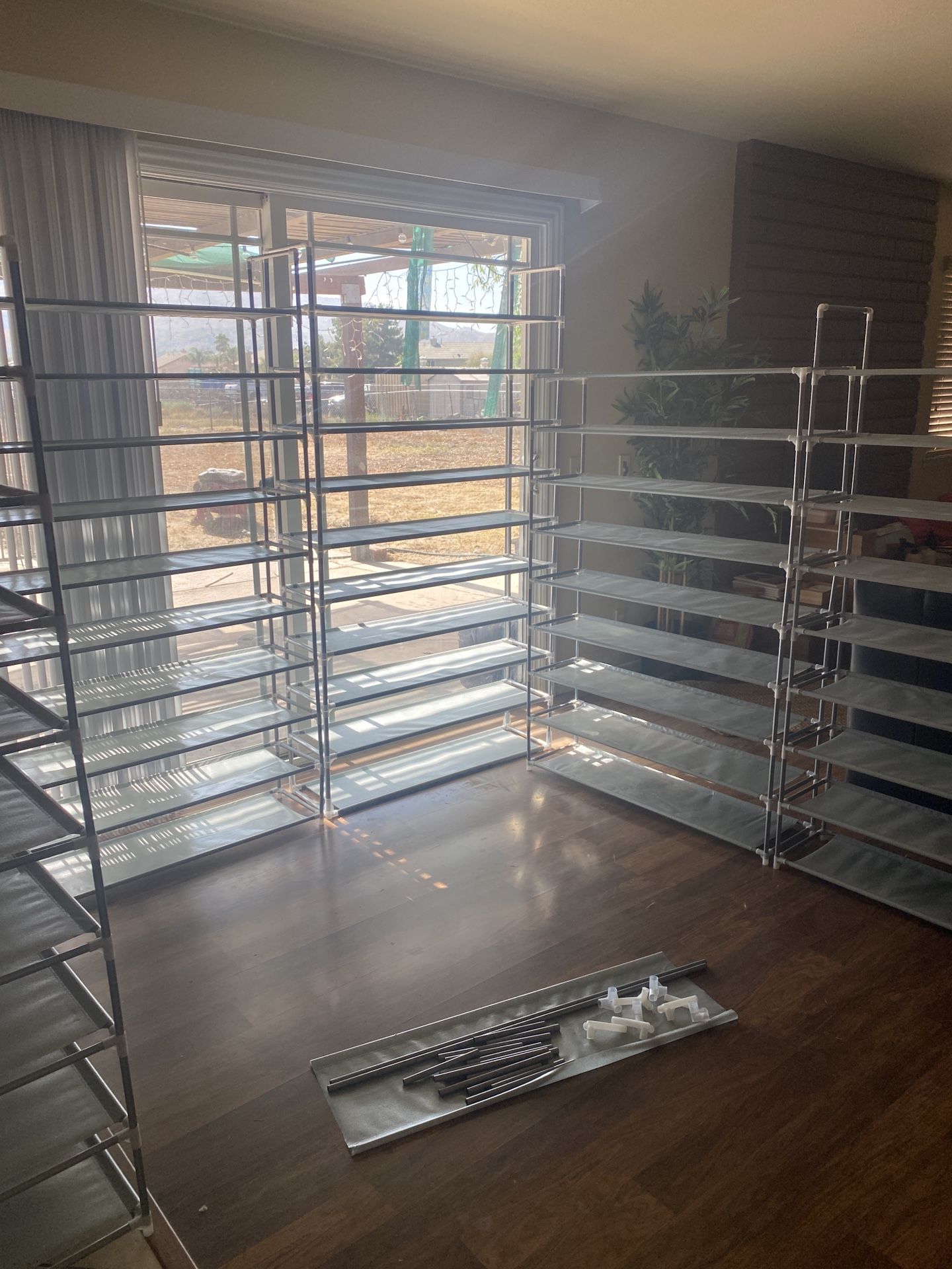 5 Shoe Rack Shelves Fabric And Metal