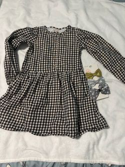 Cat & Jack Girls Gingham Long Sleeve Dress size 6