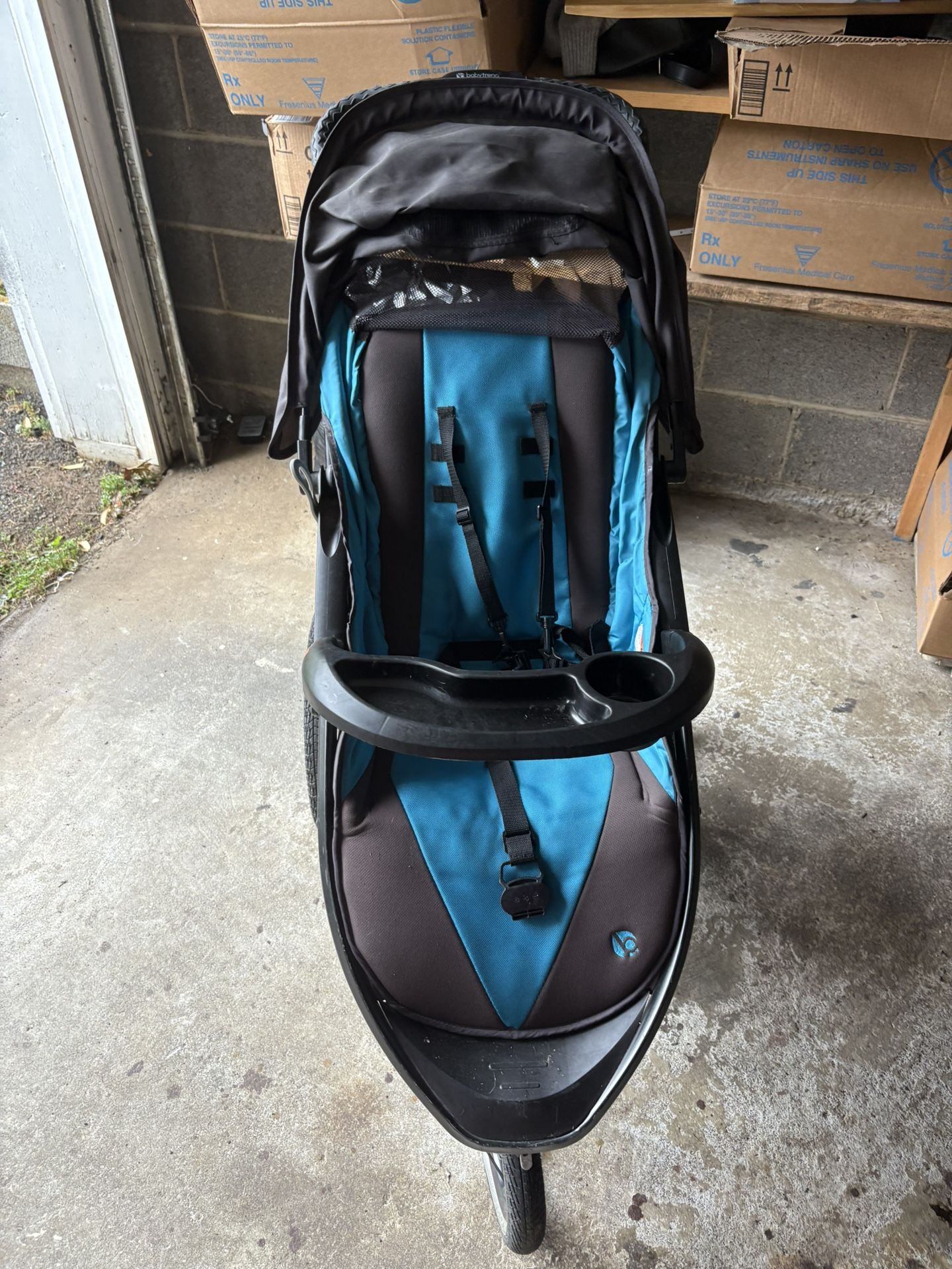 stroller with aux and speakers.