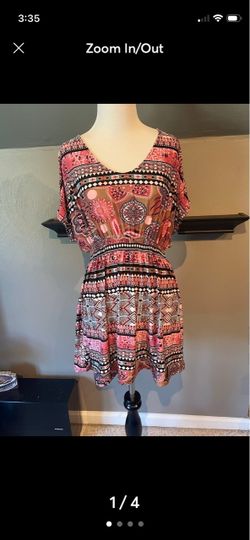 Pink and tan dress