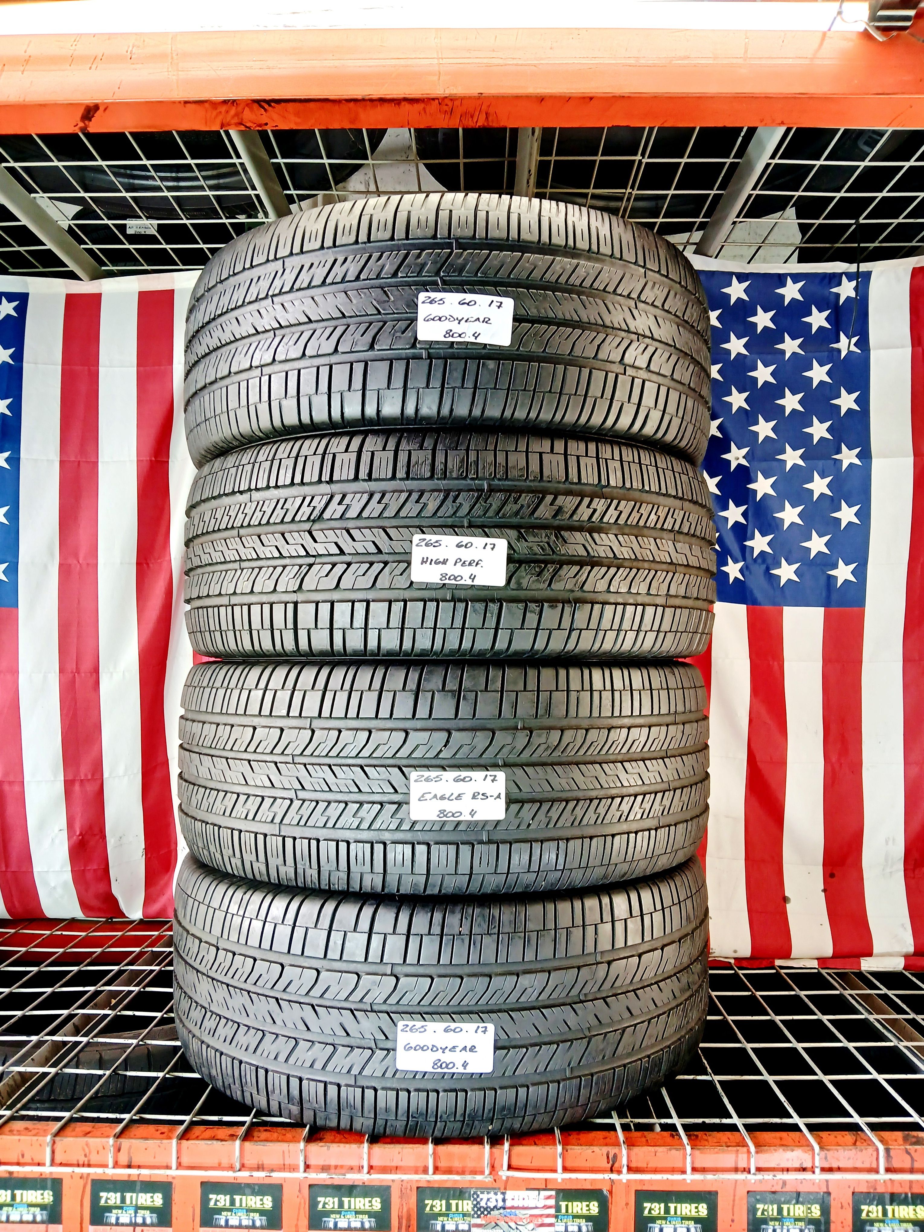 P265/60R17 GOODYEAR EAGLE RS/A ENFORCER POLICE PACKAGE FORD EXPLORER 265 60 17 FACTORY TAKE-OFF TIRES 265/60R17