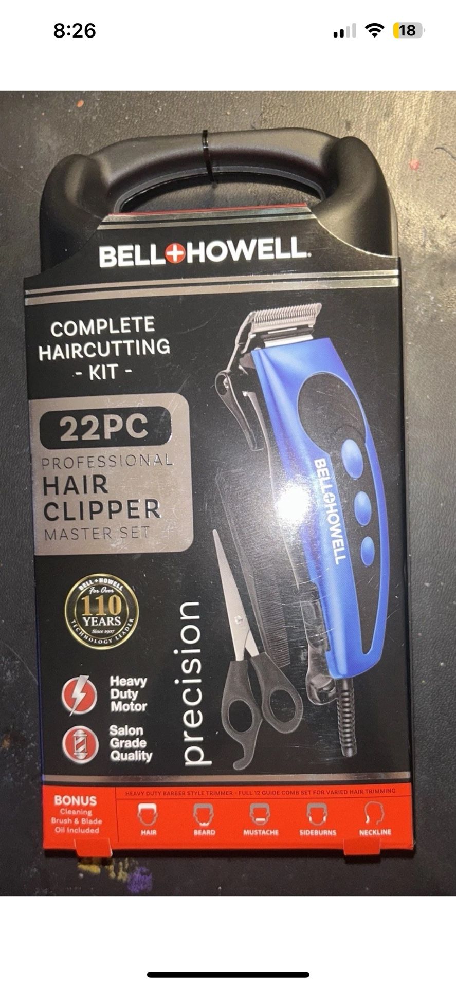 SAME DAY SHIPPING Professional 22PCs Hair Clipper Master Set Bell + Howell