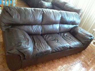 Leather Sofa bed and loveseat for sale