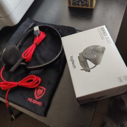 Nubwo Headset And Logitech Webcam