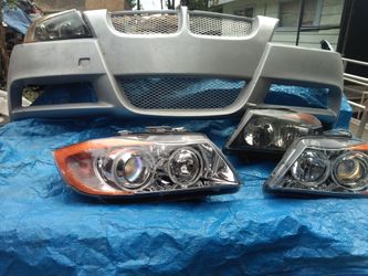 BMW LED and regular headlights and fiberglass bumper