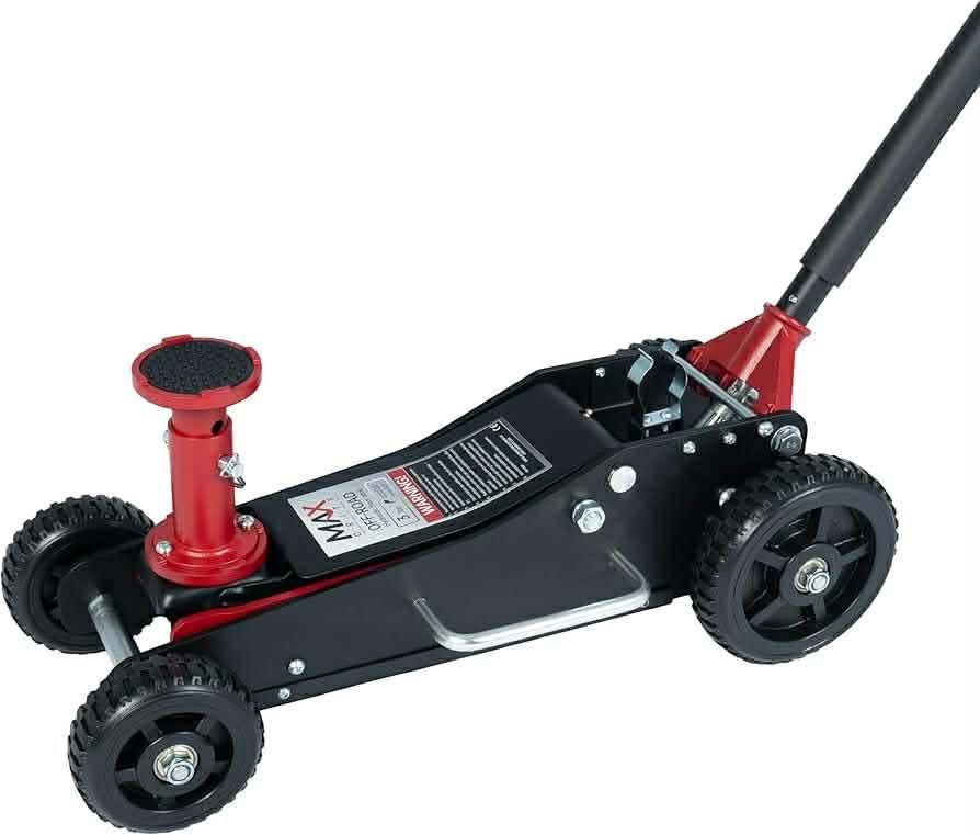 3 Ton (6600 lbs.) Big Wheel Dual Pistons Heavy-Duty Steel Construction Off-Road Jack,