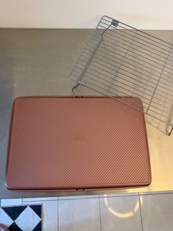 David Burke Kitchen Commerical Weight Cookie Sheet Pink + Cooling Rack
