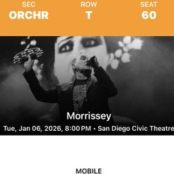 2 Morrissey Concert Tickets 