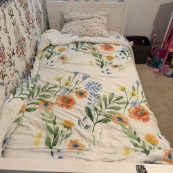 White Twin Bed With Under Bed Storage Drawers