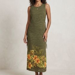 R&K Originals Dress Sz 10 New without Tags Tropical Floral Sundress Hawaiian