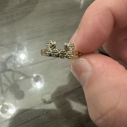 Solid 14k Two-Tone Gold Ring Design Size 7