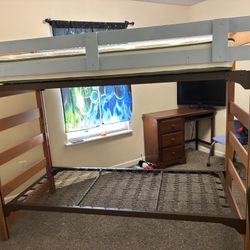 Wooden Bunk Bed / Dresser/ Desk