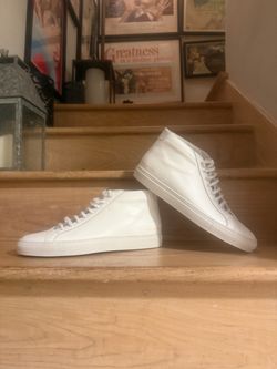 BRAND NEW Never Worn Common Projects Men’s Achilles Calfskin Leather Mid-top Sneakers - White, M-44IT/11US - $245 OBO