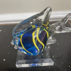 Hawaii Handblown Striped Fish Paperweight 