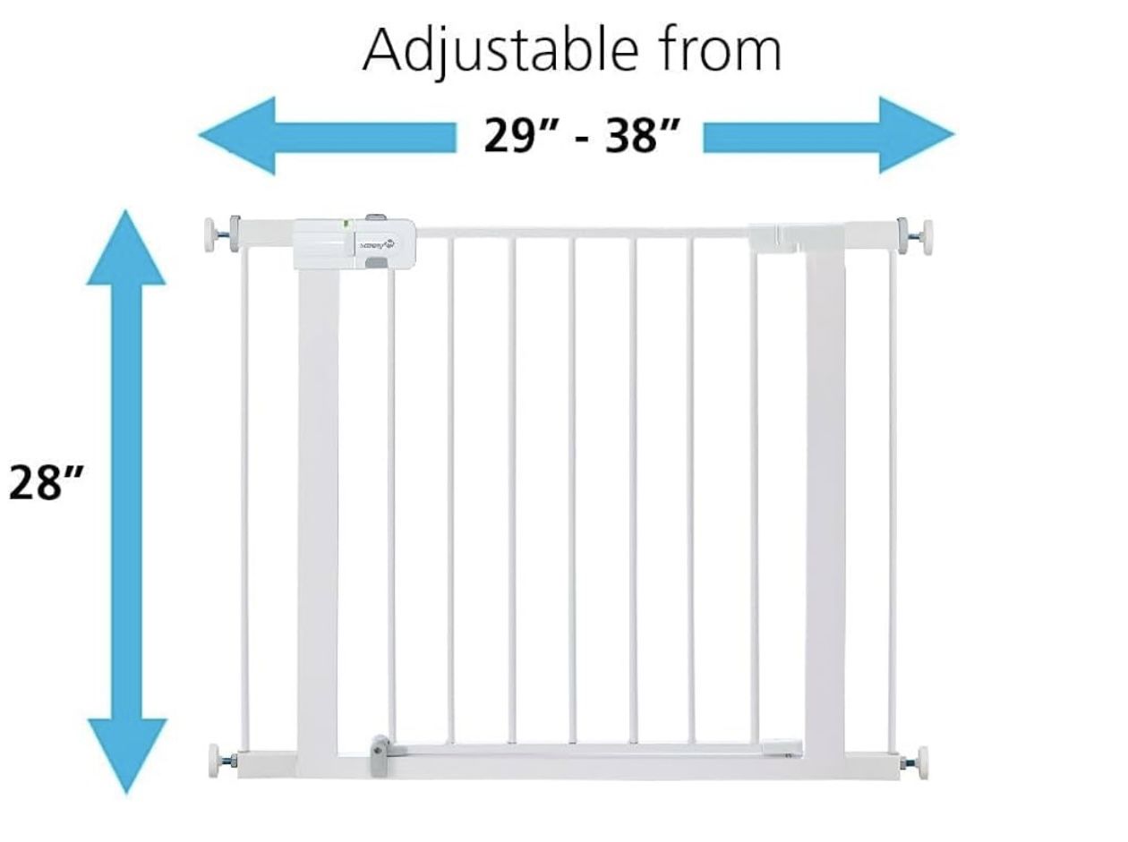 Safety 1st Easy Install Walk Thru Baby Gate Fits 29” To 38” White , 28” Tall