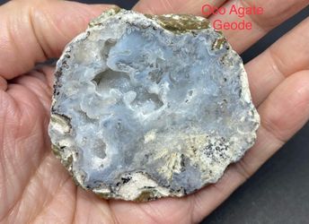 Oco Agate Drusy Crystal Geode from Mexico 94g Highly Fluorescent SW Light