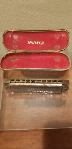 M Horner Marine band harmonica and Comet box