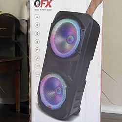 QFX DUAL 12” BLUETOOTH RECHARGEABLE SPEAKER WITH LED PARTY LIGHTS🎶🎶🎶 