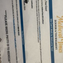 Midevil Times Show And Dinner For 2 In Scottsdale