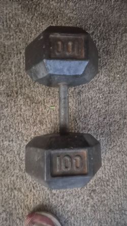 100 lb Cast Iron Hex Dumbbell – Heavy Duty