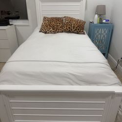 Twin Bed With Matress And Night Stand 