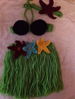 Traje hawayano a crochet