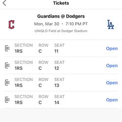 LA Dodgers vs Cleveland Guardians