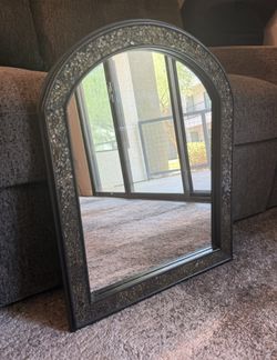 Heavy Vintage Cracked Glass Arched Decor Mirror