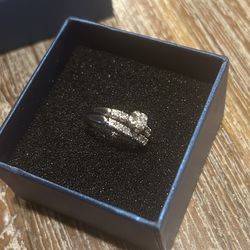 💍 1 Carat Diamond Wedding Set – 18K White Gold – Size 6.25