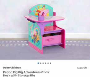 Peppa the pig kids desk with storage